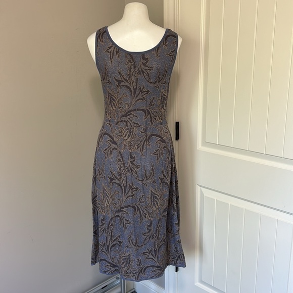 Peruvian Connection Al Fresco Pinafore Pima Cotton Tank Dress Blue Tan Sz M NEW - Picture 7 of 14